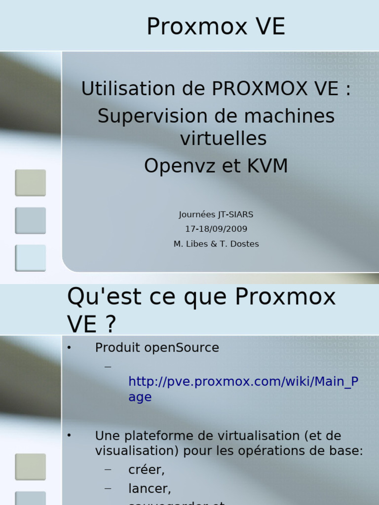 Introduction à Proxmox VE et ses fonctionnalités | PDF | Machine ...