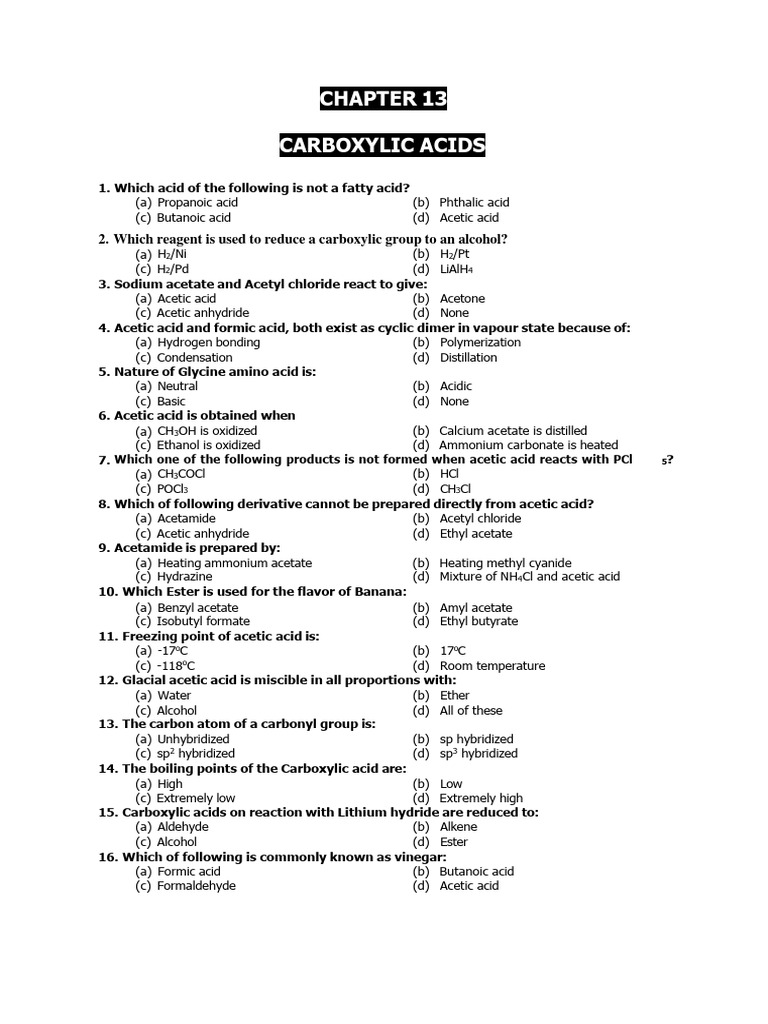 Carboxylic Acids: Properties and Reactions | PDF | Acetic Acid | Ester