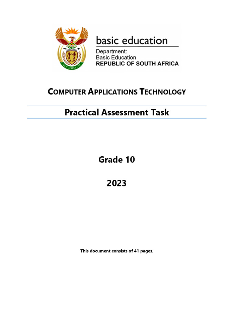2023 CAT PAT Grade 10 Learners Guidelines PDF Of Things