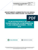 Plan Estrategico de Tecnologias de La Informacion y Las Comunicaciones - Peti 2018