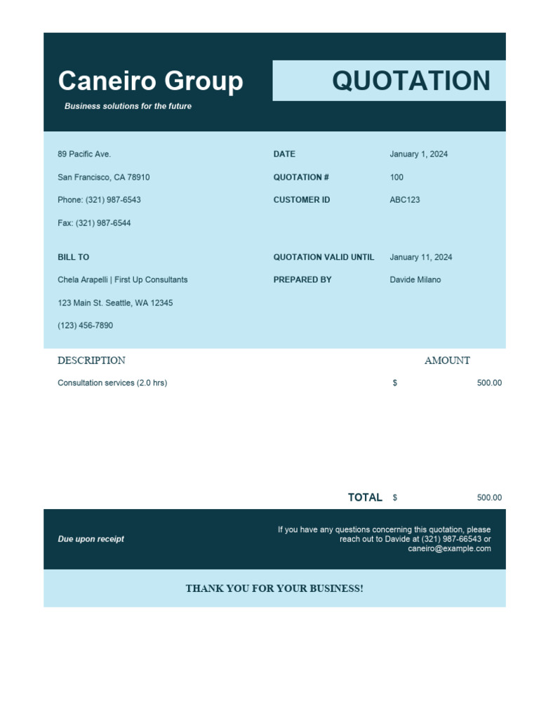 Price quotation without tax pdf