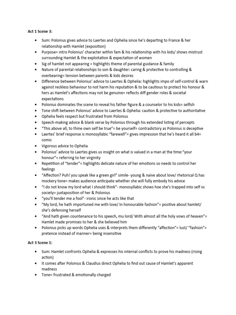 Hamlet Revision Pdf Hamlet