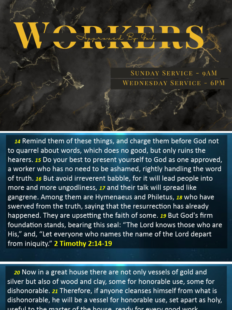 2 Timothy 2 14-19 A Workman Approved by God | PDF | Jesus | Paul The ...