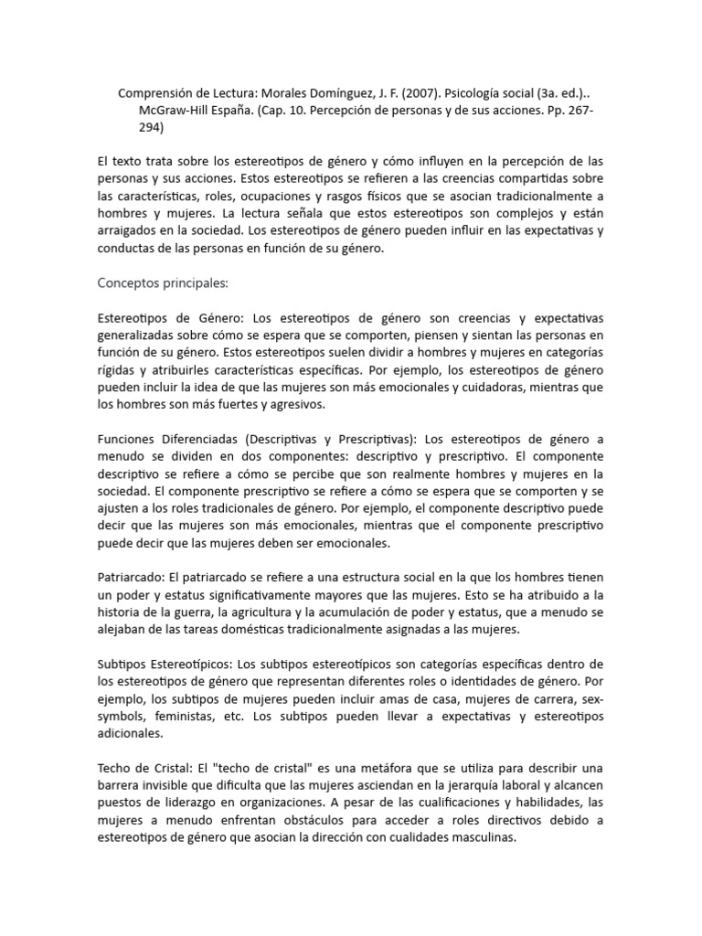 Estereotipos de género y su impacto social | PDF | Sexismo | Rol de género