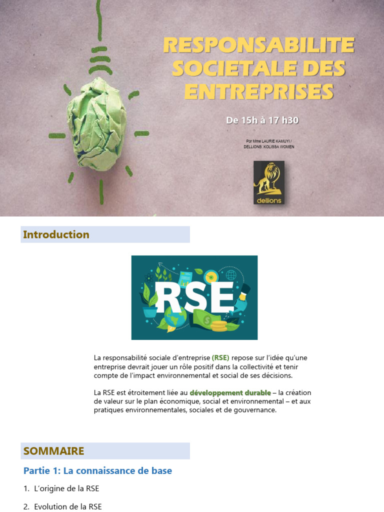 Les 7 principes de la RSE expliqués | PDF | Responsabilité sociétale ...