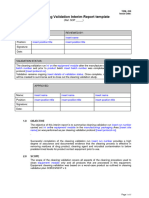 TEM 250 Cleaning Vaidationl Interim Report Template Sample