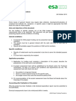 Esa Project Funding Procedure