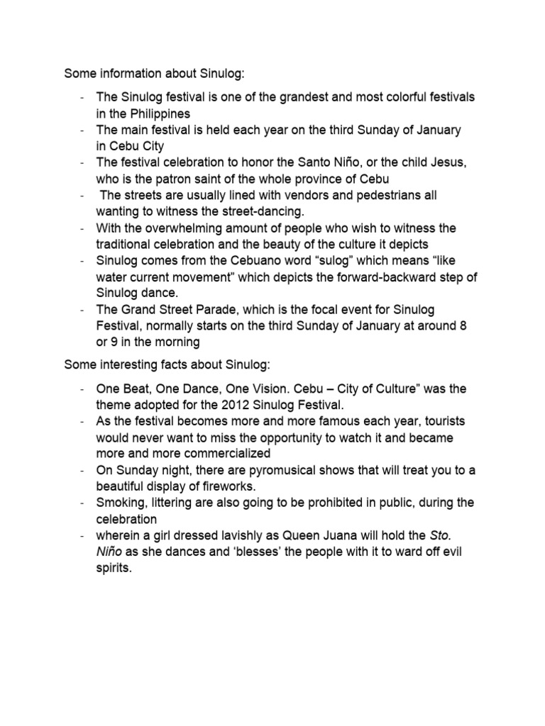 Some Information About Sinulog PDF