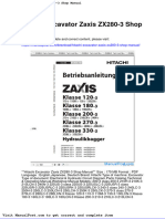 Hitachi Excavator Zaxis Zx280 3 Shop Manual