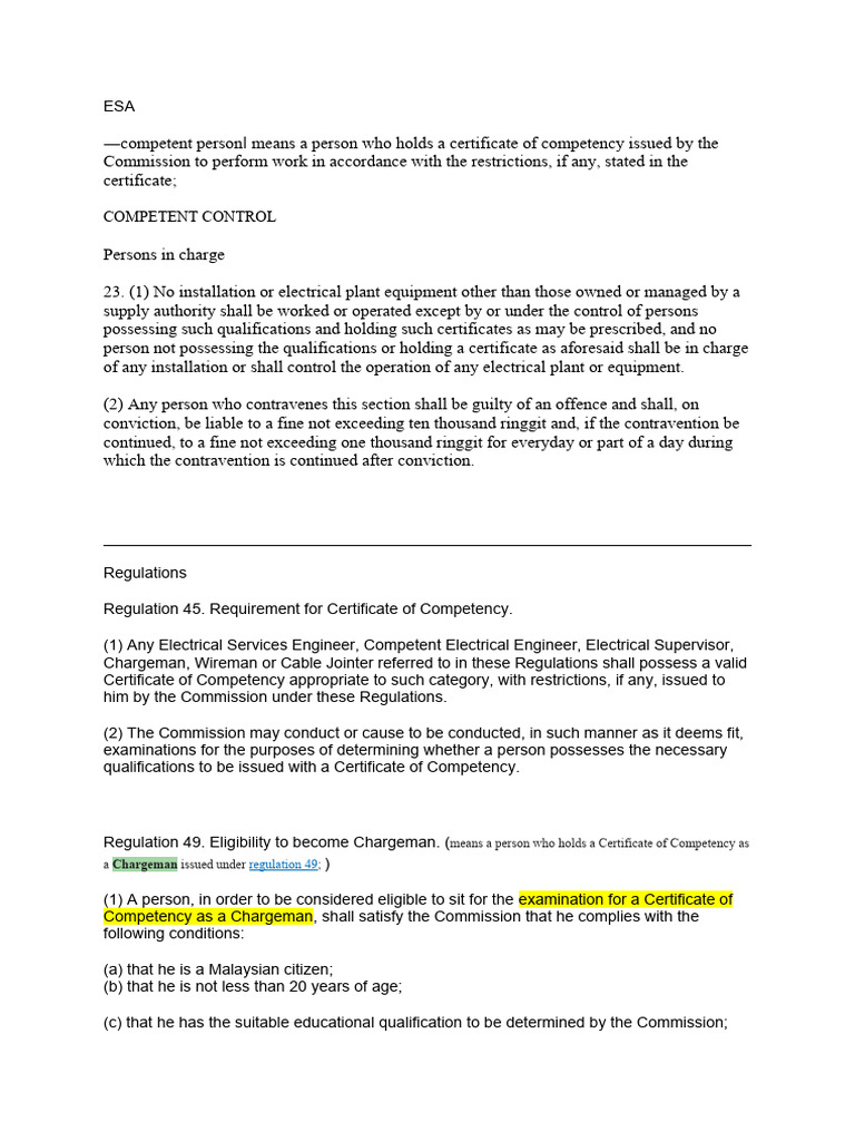 Electrical Competency Guidelines | PDF