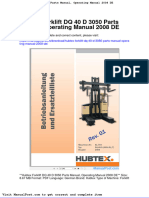 Hubtex Forklift DQ 40 D 3050 Parts Manual Operating Manual 2008 de