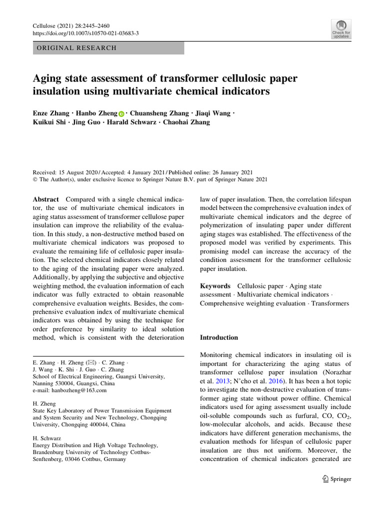 Aging state assessment of transformer cellulosic paper insulation using