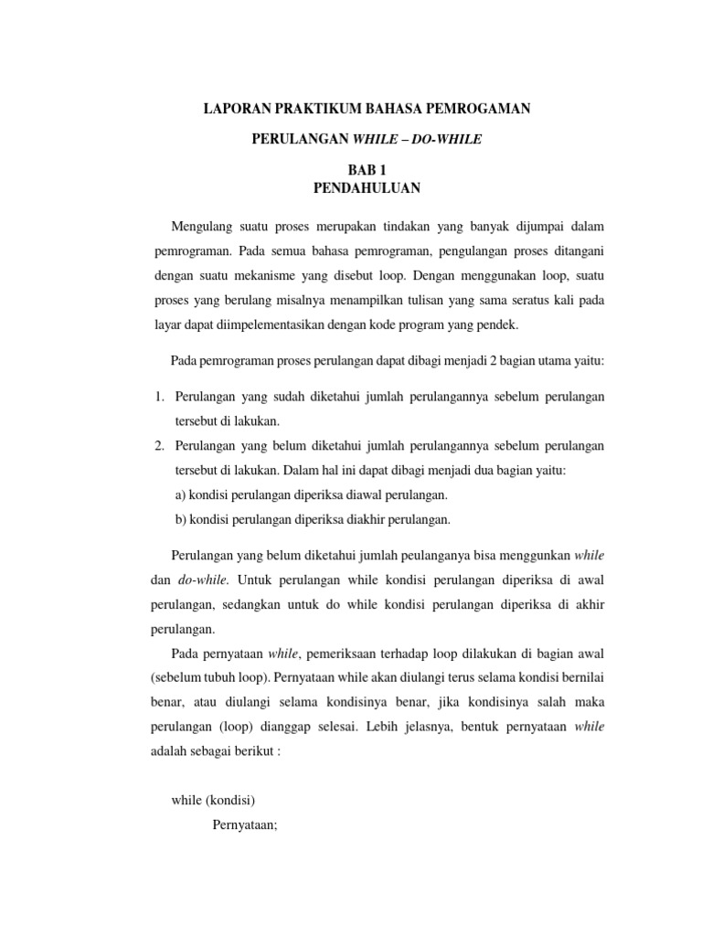 Panduan Perulangan While dan Do-While | PDF | Komputer