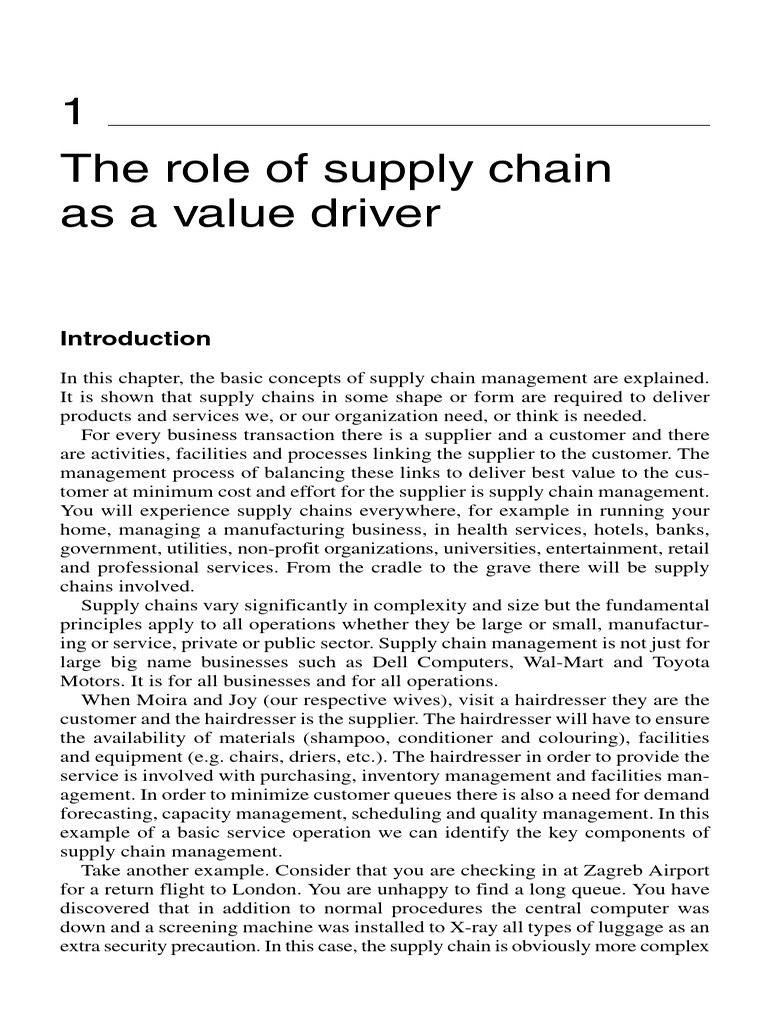 The Role of Supply Chain As A Value Driver | PDF | Supply Chain ...