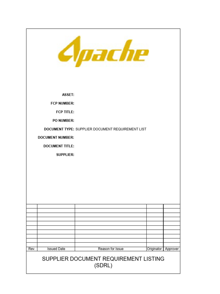 Supplier Document Requirement Listing (SDRL) PDF Nondestructive Testing Business Process