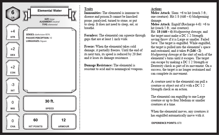 DD 5e Monster Cards LARGE FILLABLE | PDF
