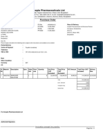 Incepta Pharmaceuticals LTD: Purchase Order