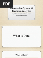 Subject: Information System & Business Analytics Presented by Reema Zahoor