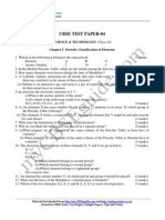 Cbse Test Paper-04: Science & Technology (Class-10) Chapter 5. Periodic Classification of Elements