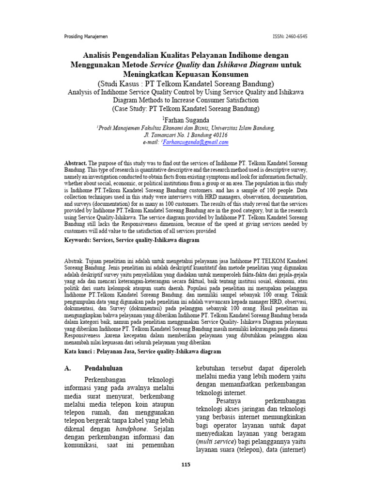 Analisis Kualitas Layanan Indihome | PDF