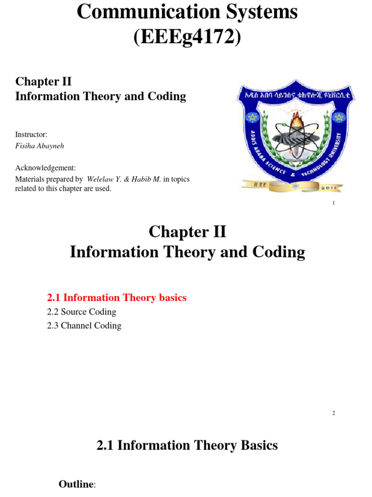 Chapte-2 Information Theory and Coding | Download Free PDF | Code ...