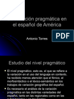 La Variación Pragmática en El Español de América