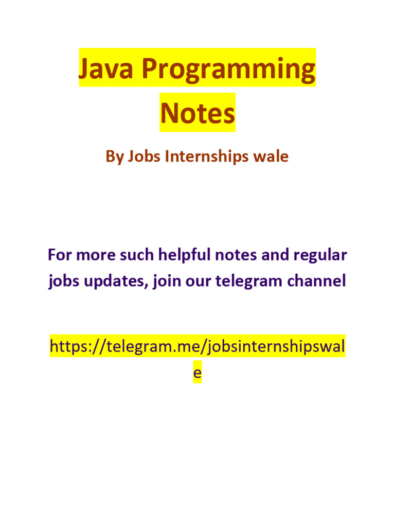 Best Handwritten Java Notes | PDF