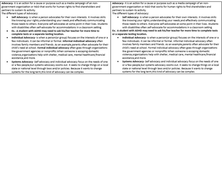 Advocacy Handout | PDF