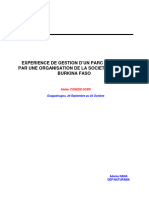 Experience de Gestion D'Un Parc National Par Une Organisation de La Societe Civile Au Burkina Faso