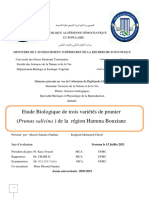 Etude Biologique de Trois Variétés de Prunier (Prunus Salicina) de La Région Hamma Bouziane