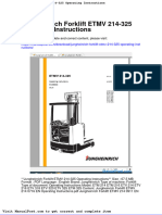 Jungheinrich Forklift Etmv 214 325 Operating Instructions