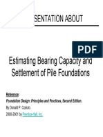 A Presentation About: Estimating Bearing Capacity and Settlement of Pile Foundations
