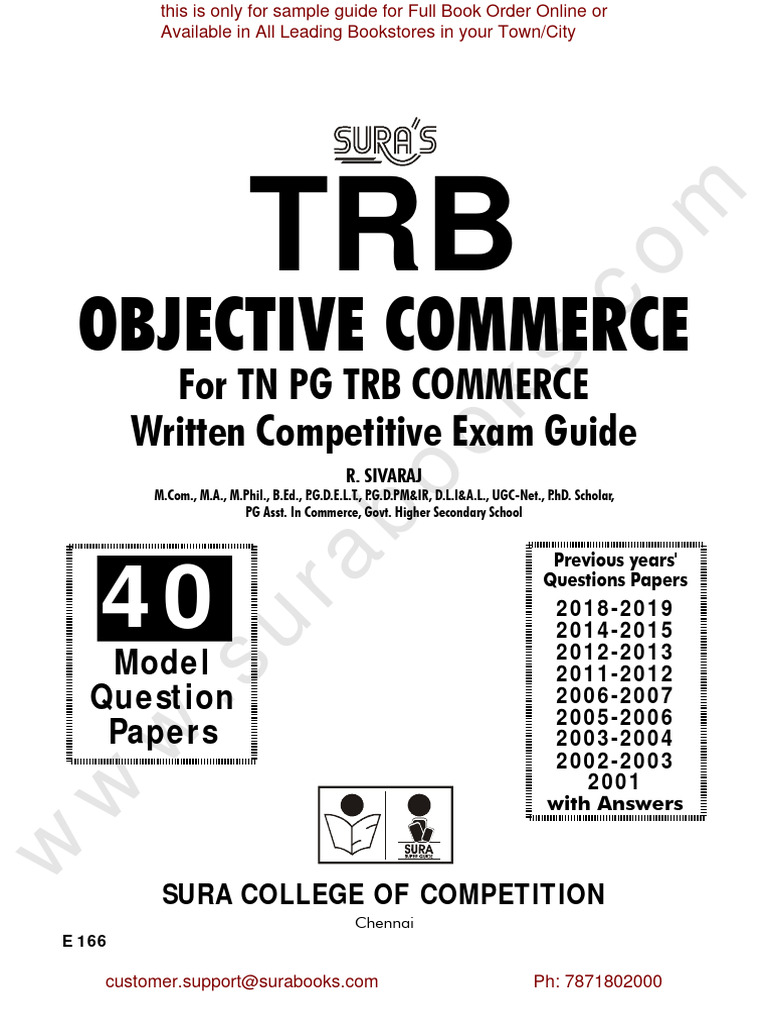 Trb pg objective commerce study material pdf audit taxes