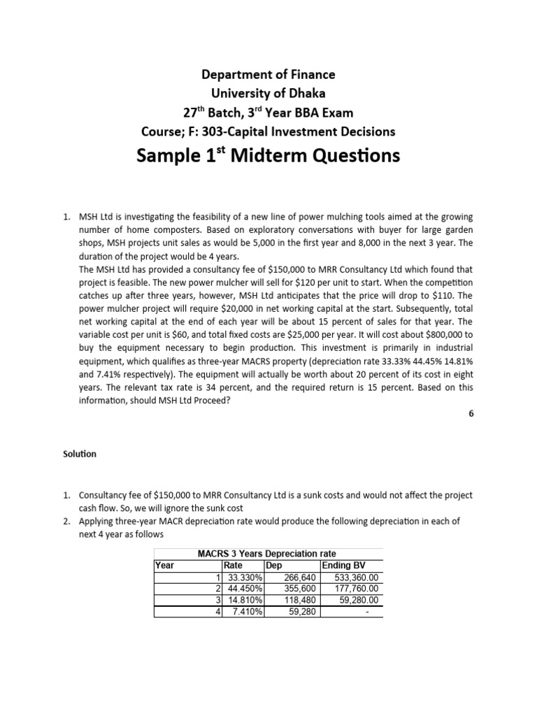 Same Questions - F303 - 1st Mid | PDF | Depreciation | Stocks