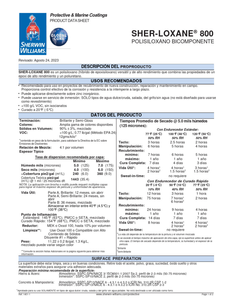 Sher Loxane 800 | PDF