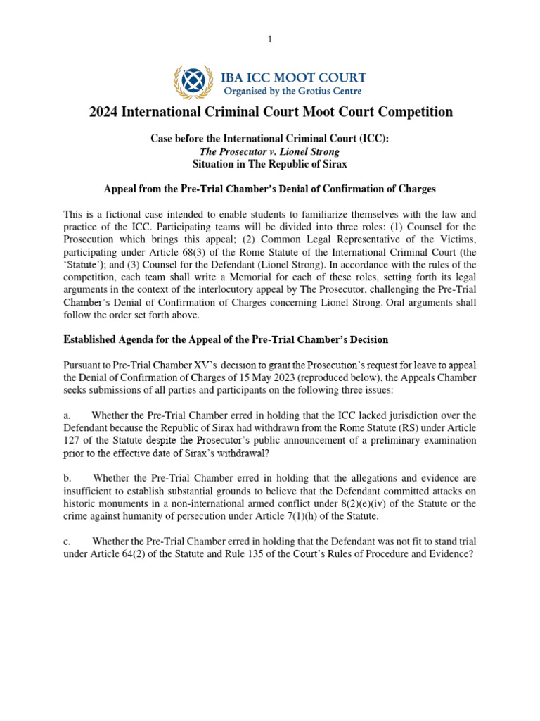 2024 ICC Moot Court Problem PDF