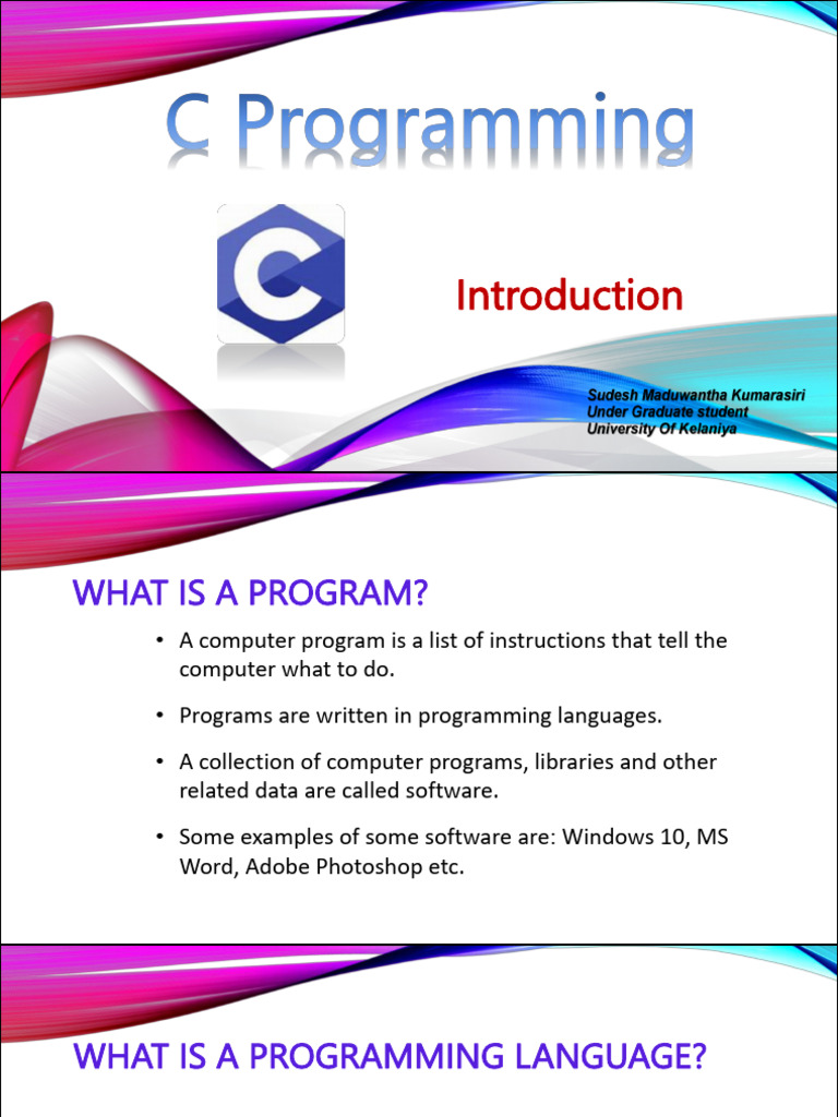 02-Introduction C Topic-01 | Download Free PDF | Programming | Computer ...