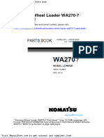 Komatsu Wheel Loader Wa270 7 Parts Book