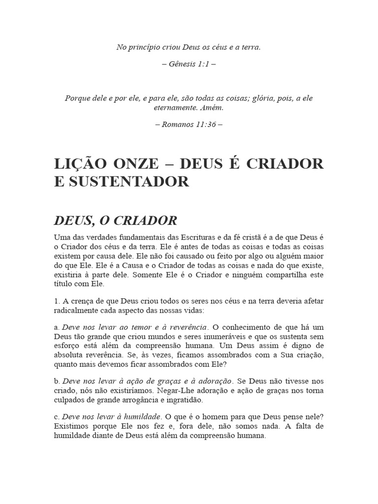 No Princípio Criou Deus Os Céus e A Terra | PDF