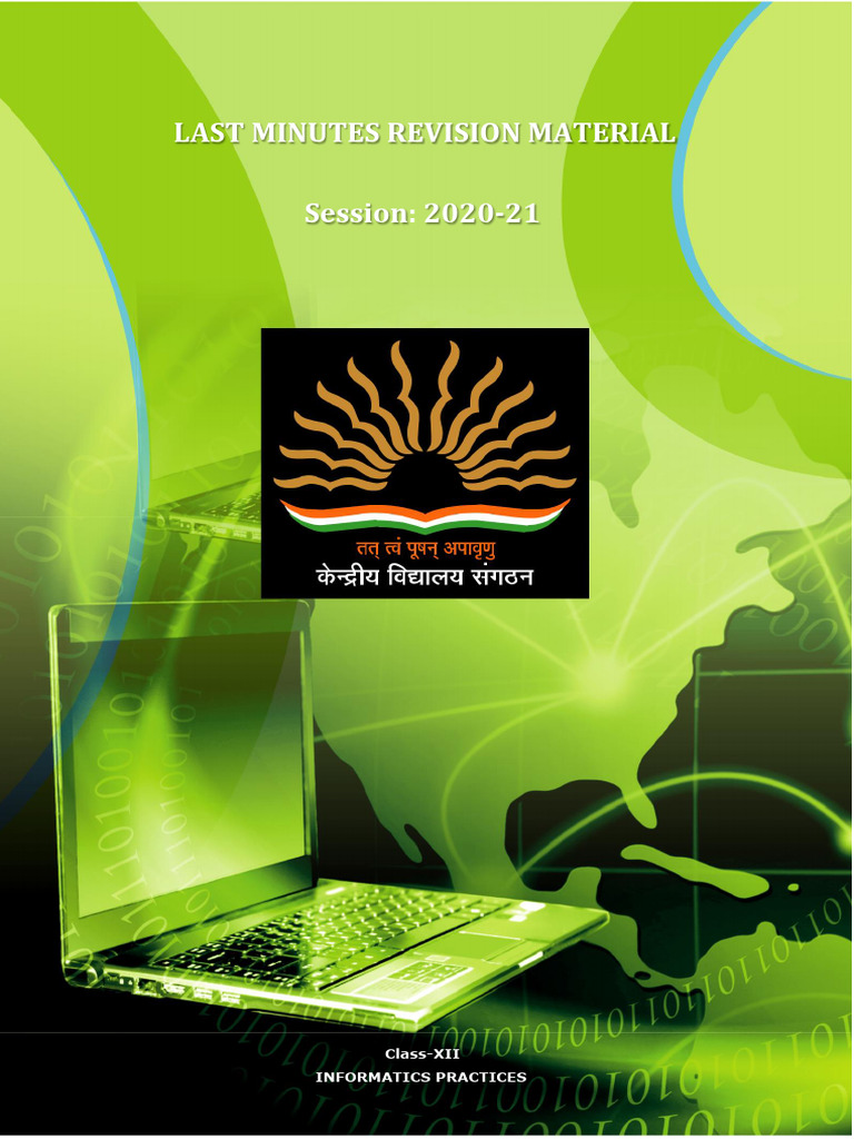 LMRS: Last Minute Revision Guide | PDF | Relational Database | Computer ...