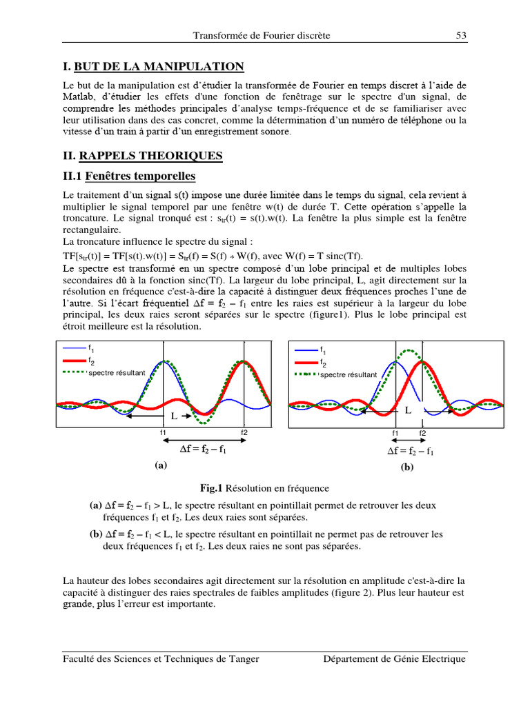 Étude des Fenêtres en Traitement du Signal | PDF | Transformation de ...