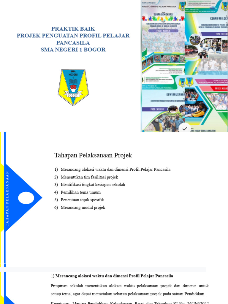 Pelaksanaan Projek P5 di SMA Negeri 1 Bogor | PDF