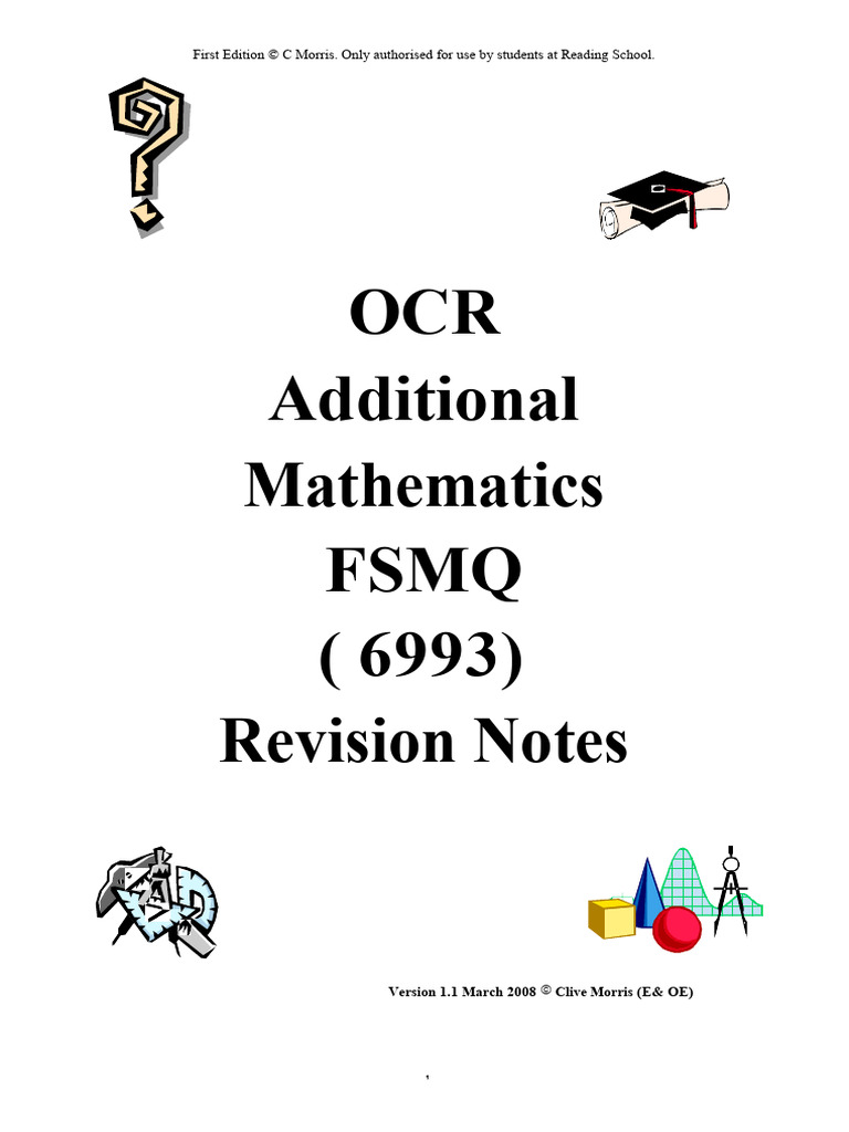 Additional Maths Revision