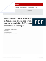 Guerra en Ucrania - Más de 1.300 Detenidos en Rusia Por Protestar Contra La Decis