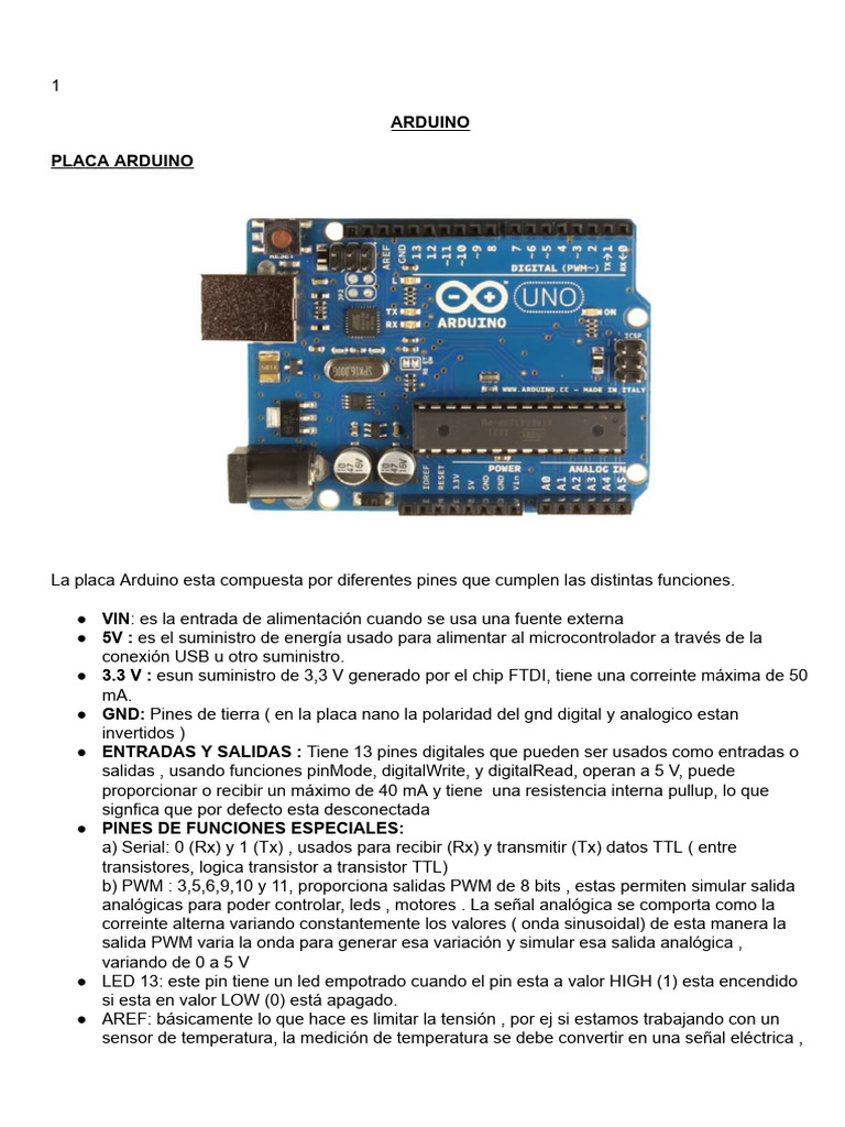 Breve Explicacion Del Arduino | PDF