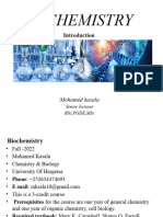 Biochemistry I Introduction