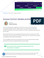 Access Control Models and Methods - Types of Access Control