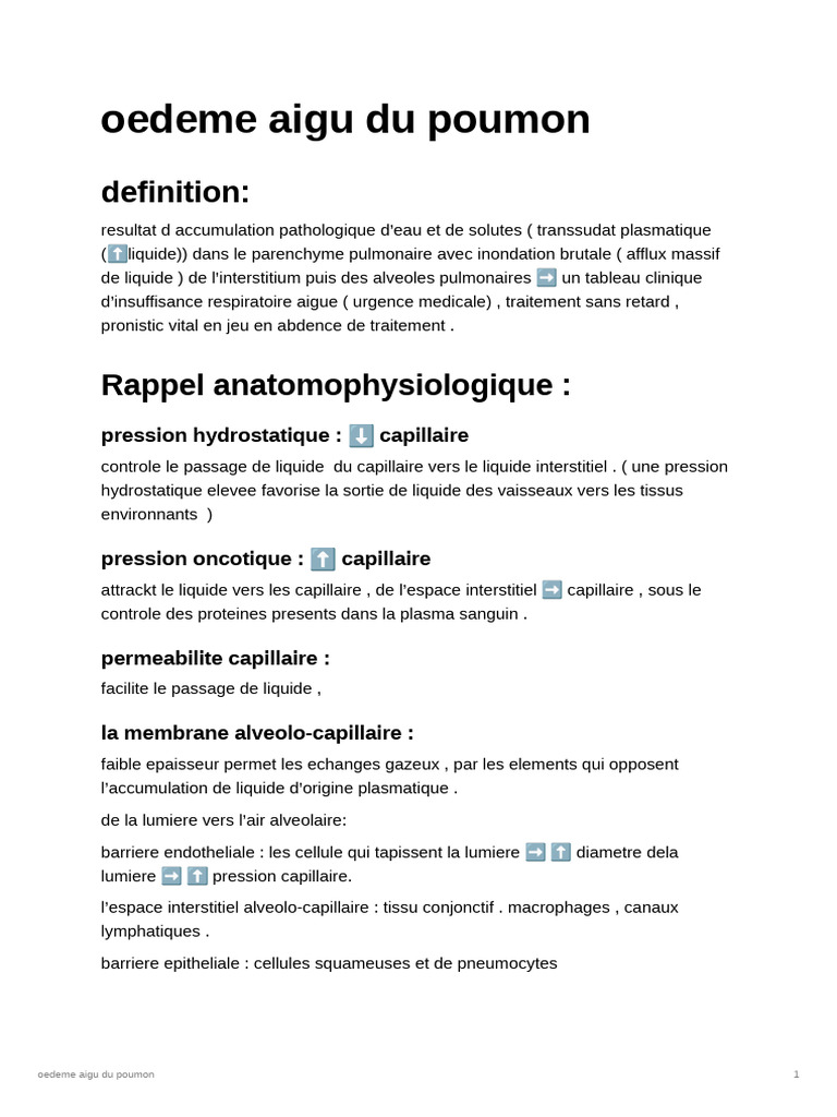 Comprendre l'œdème aigu du poumon | PDF | Poumon | Cœur