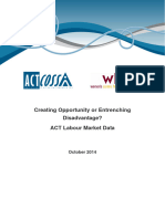 Creating Opportunity or Entrenching Disadvantage ACT Labour Market Data