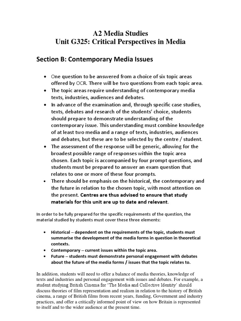A2 Media Studies Sow | PDF | Cinema Of The United Kingdom | Cinema